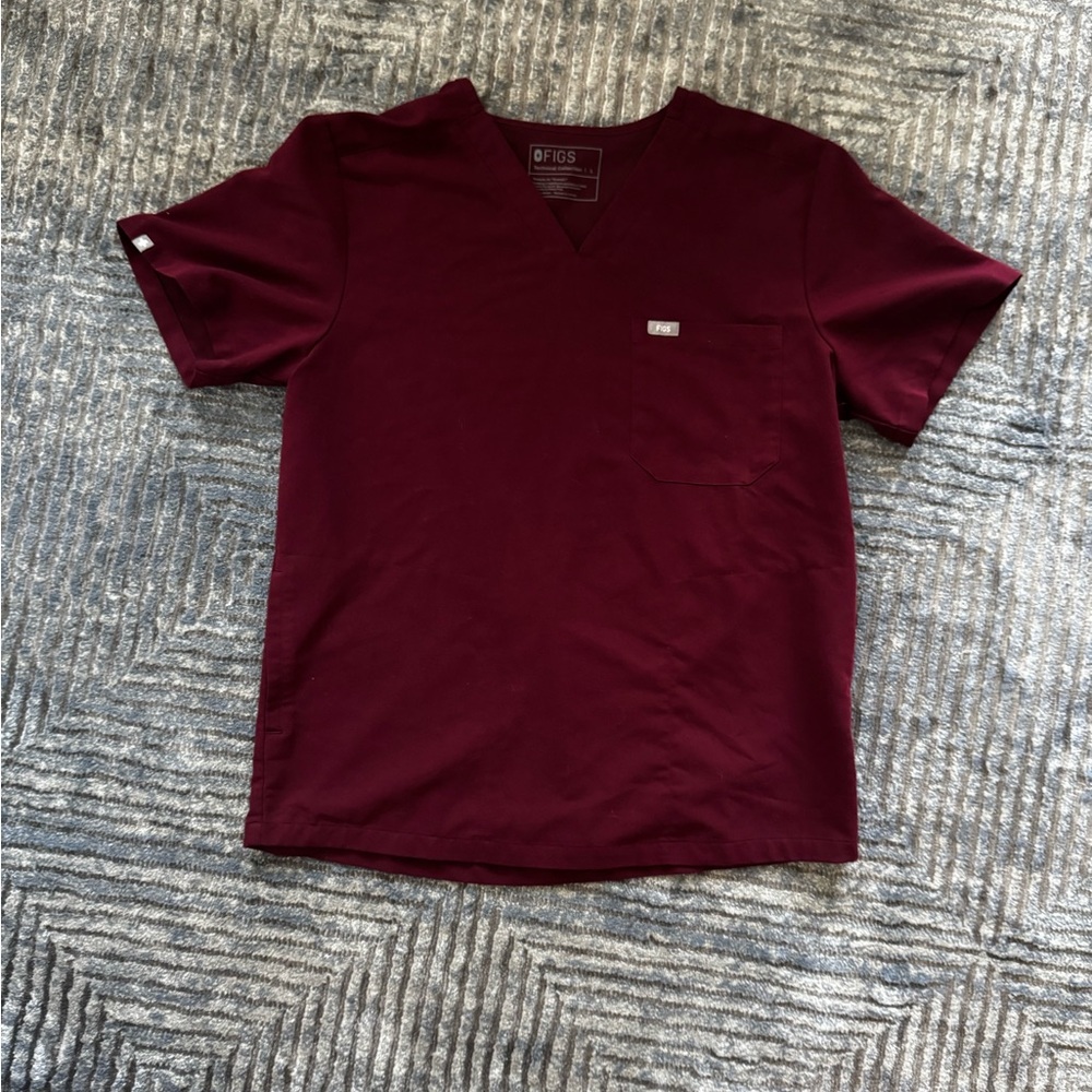 Figs Maroon Leon Technical Collection Scrub Top